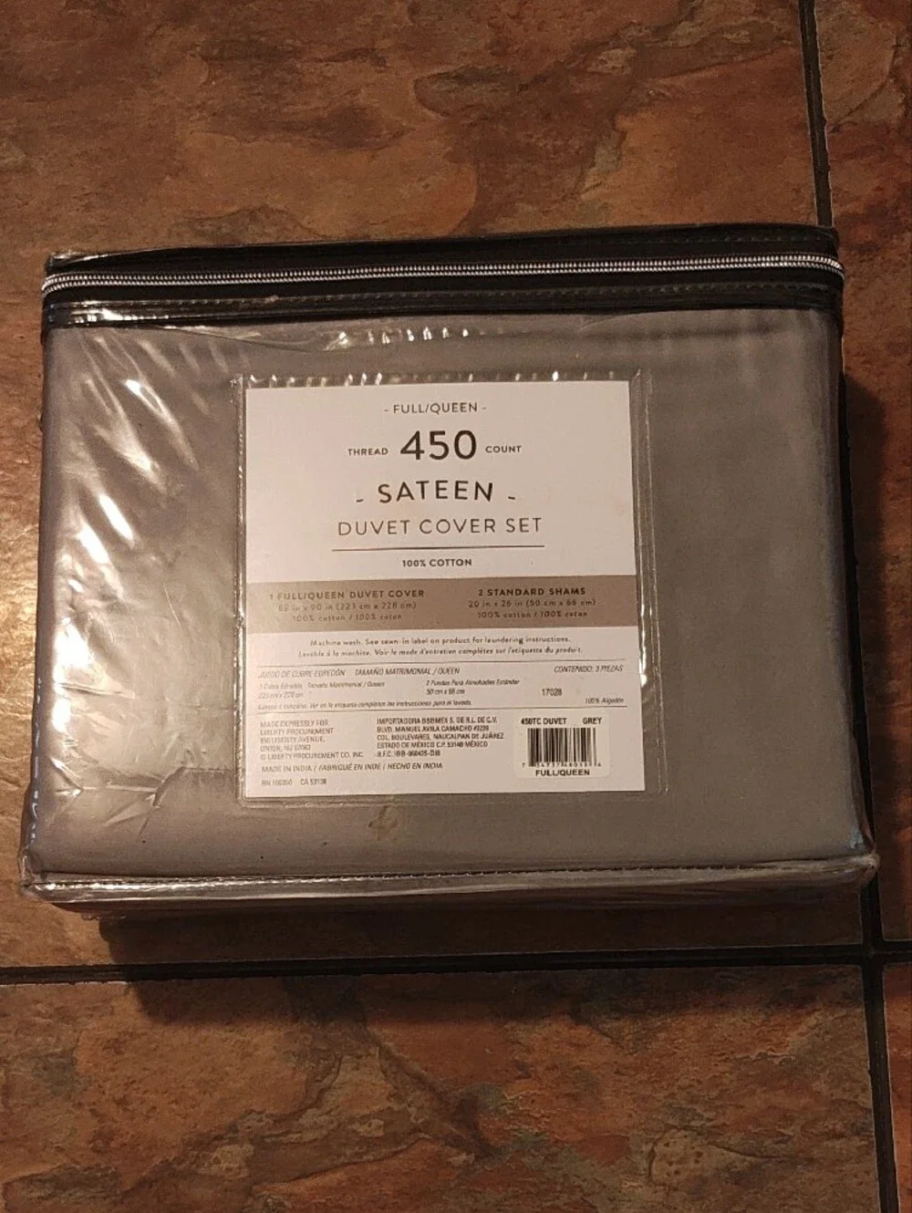 Bed Bath & Beyond 450-Thread Sateen Duvet Cover Set - Gray